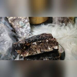 Black Tourmaline & Mica Crystal Cluster